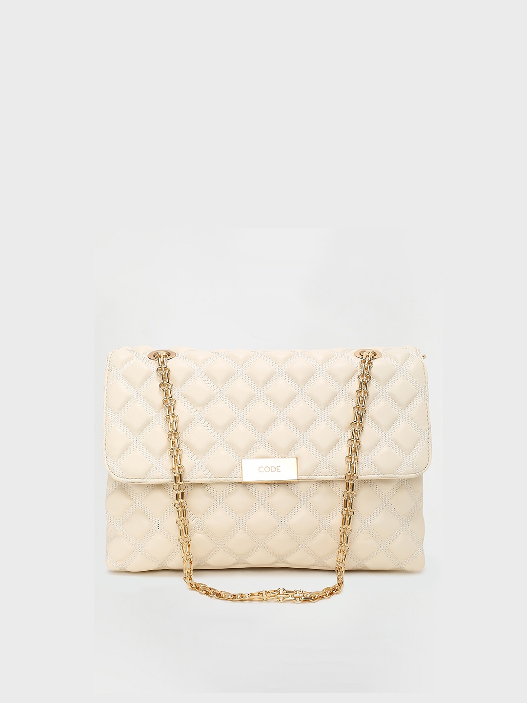 

CODE by Lifestyle Women Structured Shoulder Bag with Quilted, White