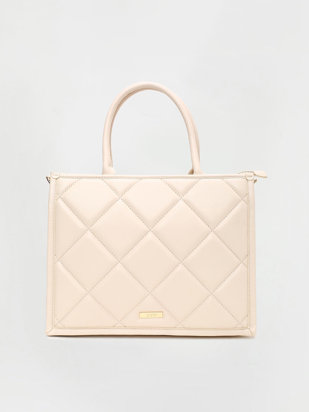 

CODE by Lifestyle Beige Oversized Structured Handheld Bag