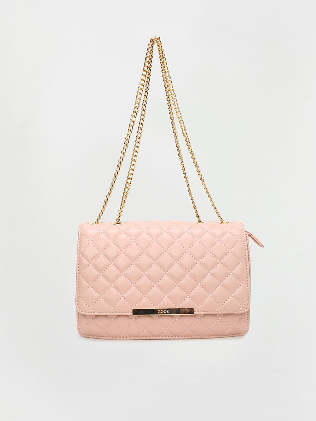 

CODE by Lifestyle Women Textured Shopper Shoulder Bag with Quilted, Pink
