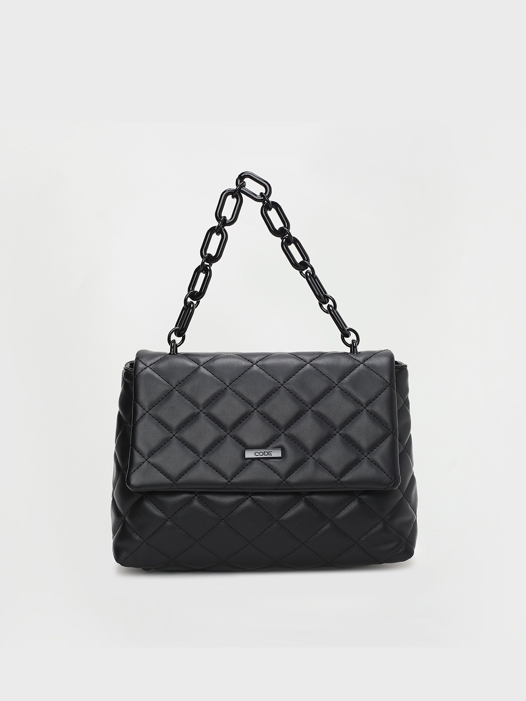 

CODE by Lifestyle Structured Satchel with Quilted, Black