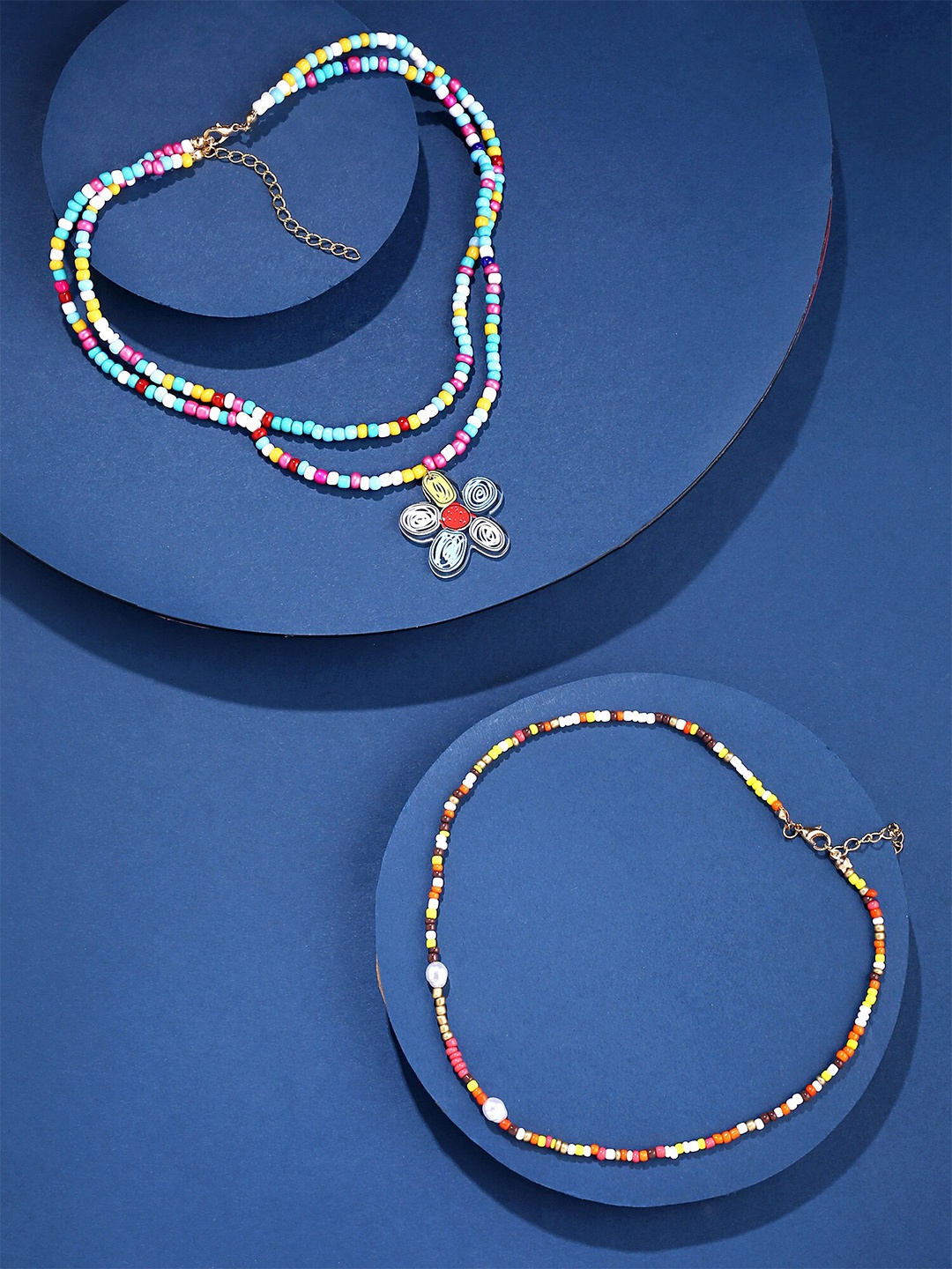 

Unwind by Yellow Chimes Women Layered & Beaded Necklace, Multi