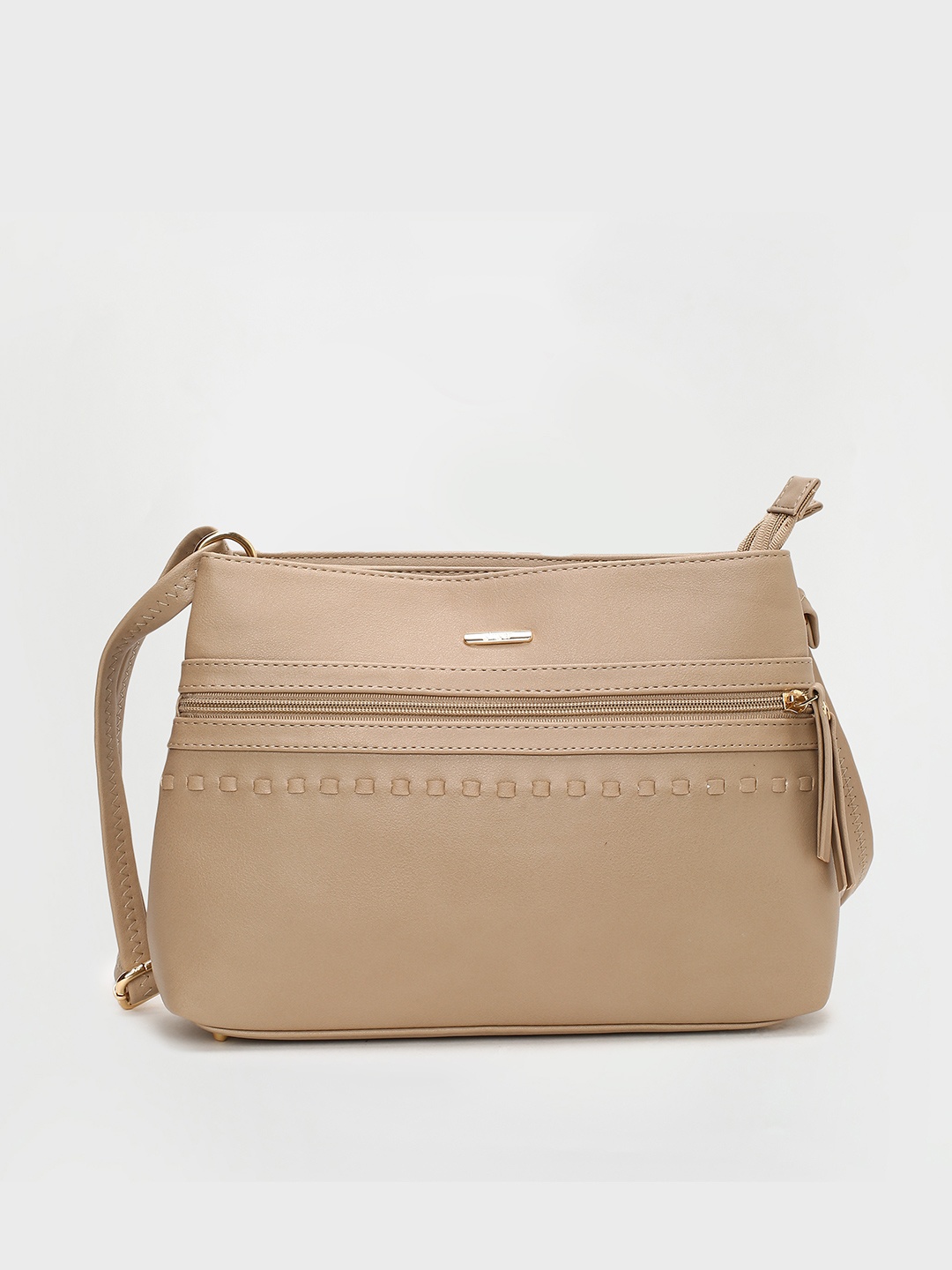 

Ginger by Lifestyle Women Structured Sling Bag, Beige