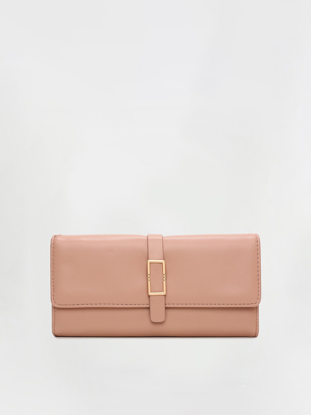 

Ginger by Lifestyle Women Solid Synthetic Two Fold Wallet, Peach