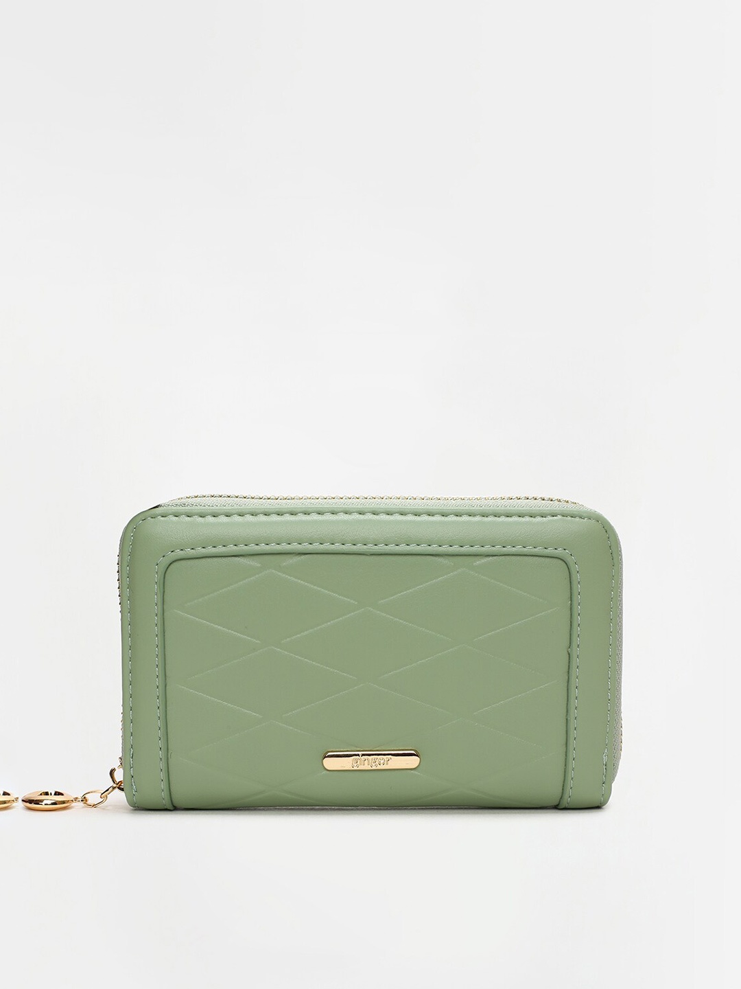 

Ginger by Lifestyle Women Abstract Textured Zip Around Wallet, Green