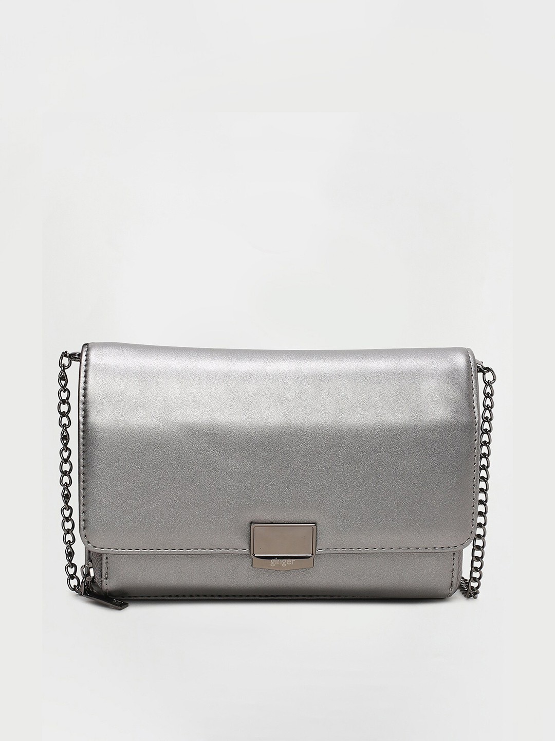 

Ginger by Lifestyle Synthetic Structured Sling Bag, Silver