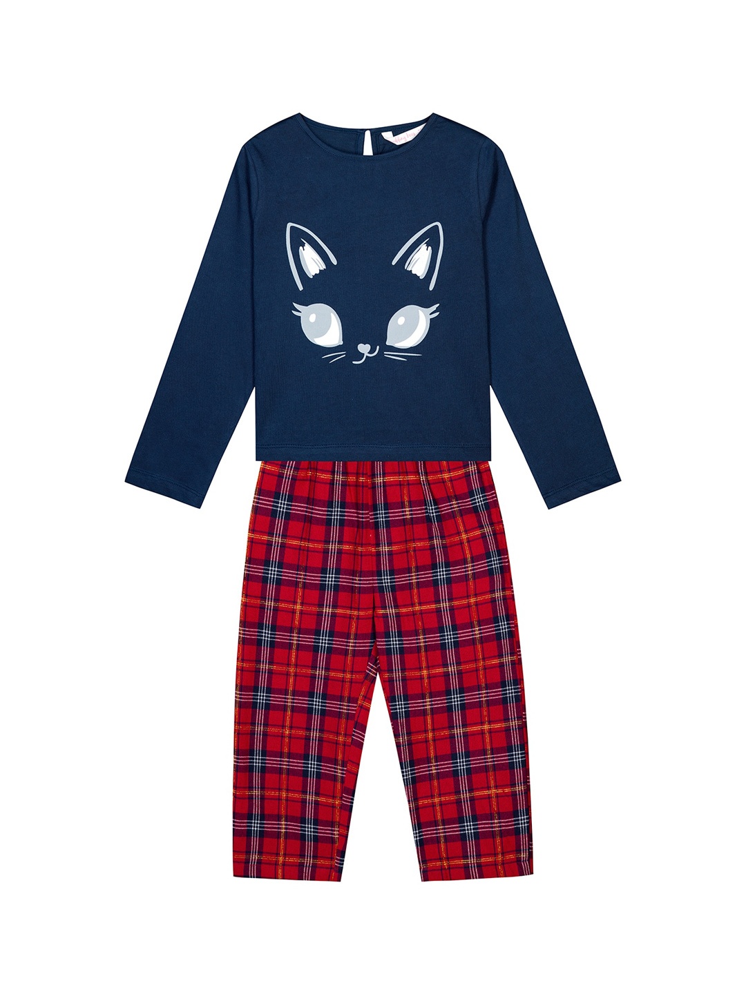 

Budding Bees Girls Printed Pure Cotton Night suit, Blue