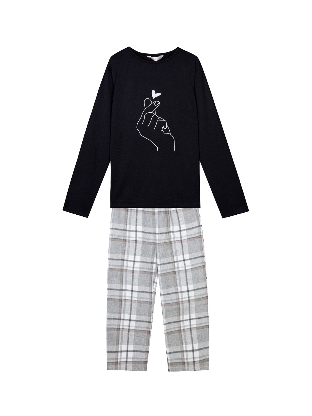 

Budding Bees Girls Printed Pure Cotton Night suit, Grey