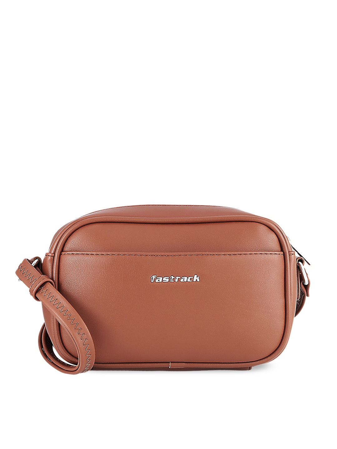 

Fastrack Women Tan PU Structured Sling Bag