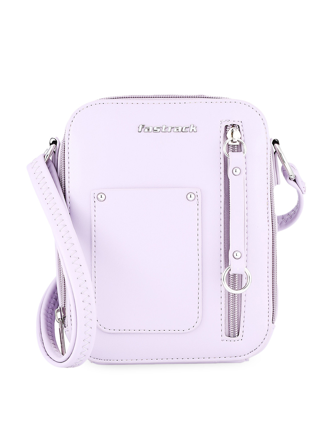 

Fastrack Women Embellished PU Structured Sling Bag, Lavender