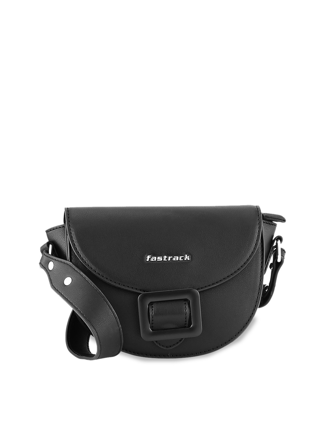 

Fastrack Women PU Half Moon Sling Bag, Black