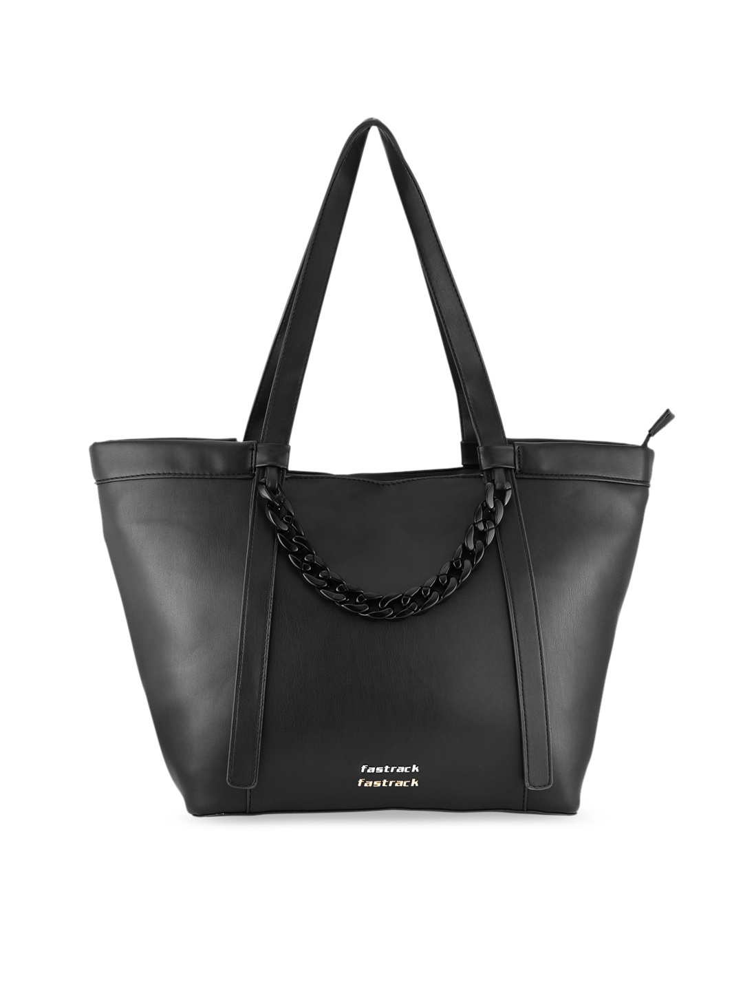 

Fastrack Women PU Oversized Structured Shoulder Bag, Black