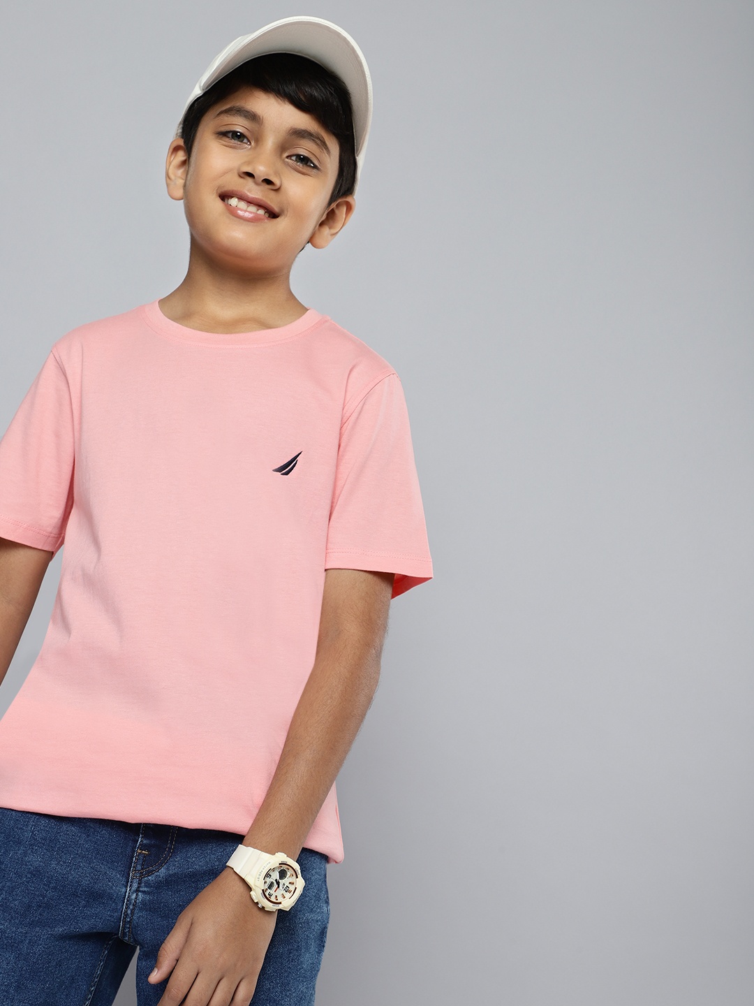 

Nautica Boys Pure Cotton T-shirt, Peach