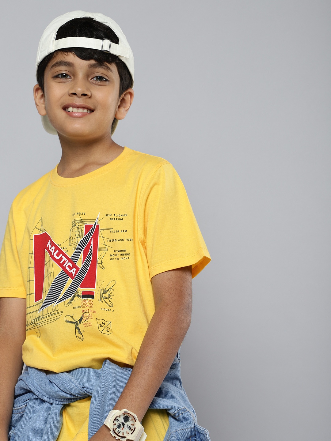 

Nautica Boys Pure Cotton Printed T-shirt, Yellow