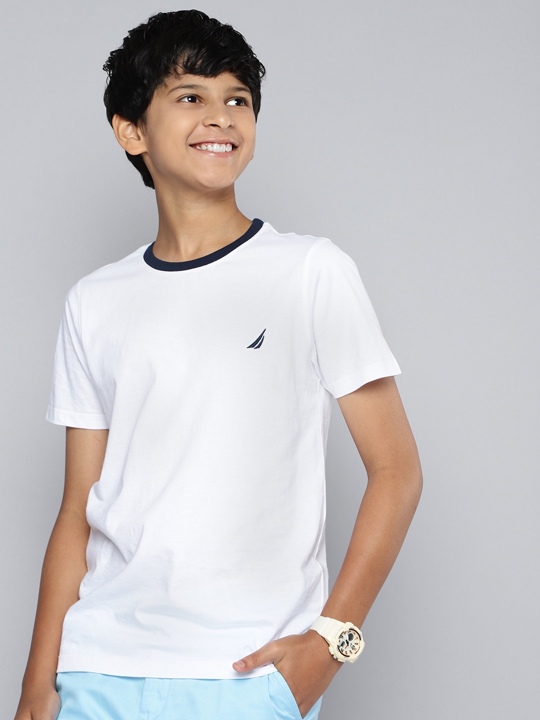 

Nautica Boys Pure Cotton T-shirt, White