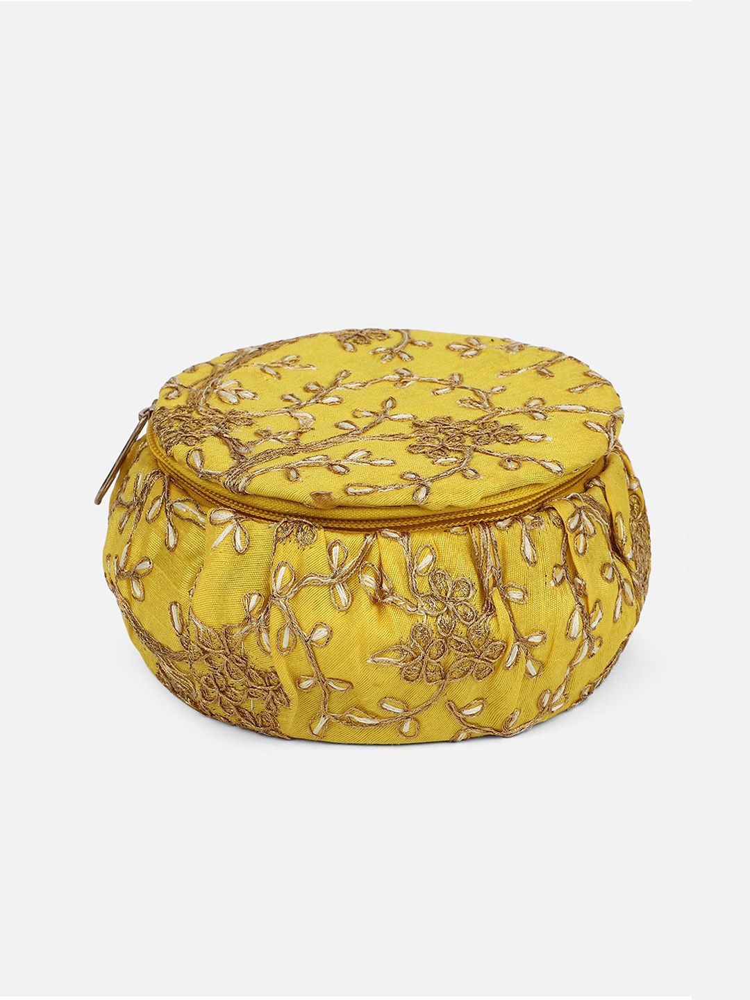 

Aditi Wasan Yellow Self-Design Jewellery Organiser