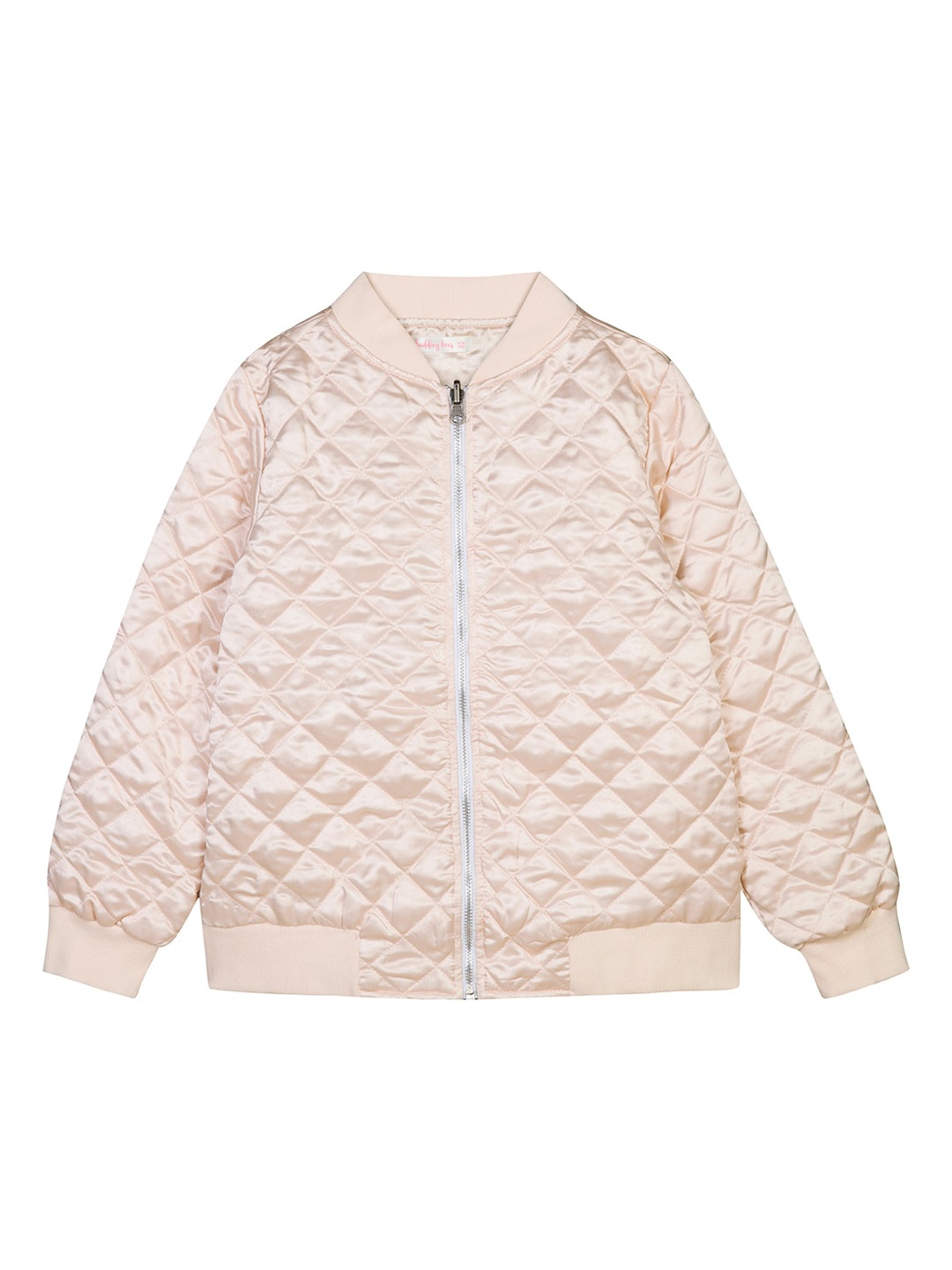 

Budding Bees Girls Cream Geometric Outdoor Quilted Jacket