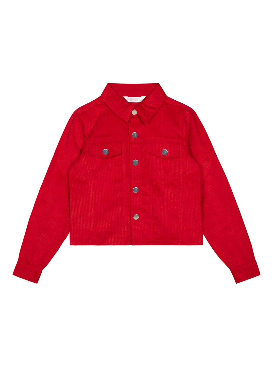 Budding Bees Girls Red Corduroy Crop Outdoor Tailored Jacket