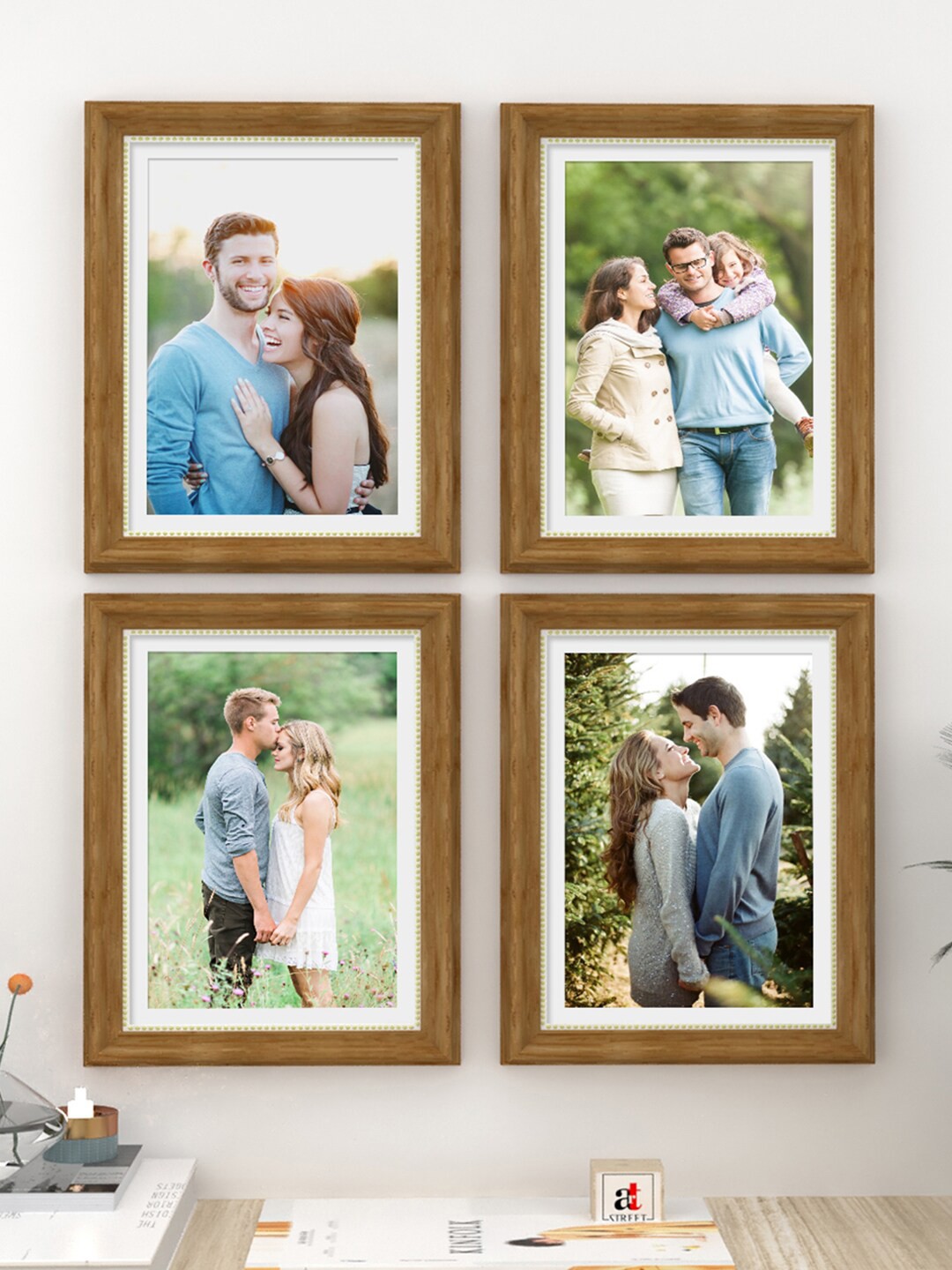 

Art Street Set Of 4 Brown Solid Wall Photo Frames