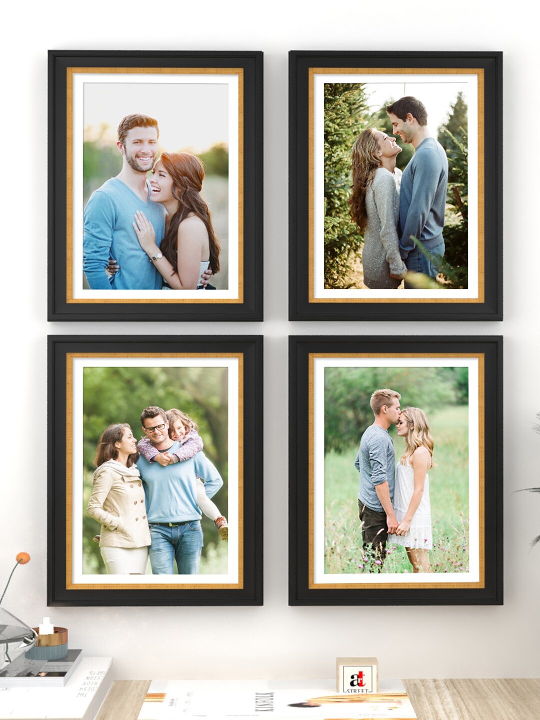 

Art Street Set Of 4 Black Solid Photo Frames
