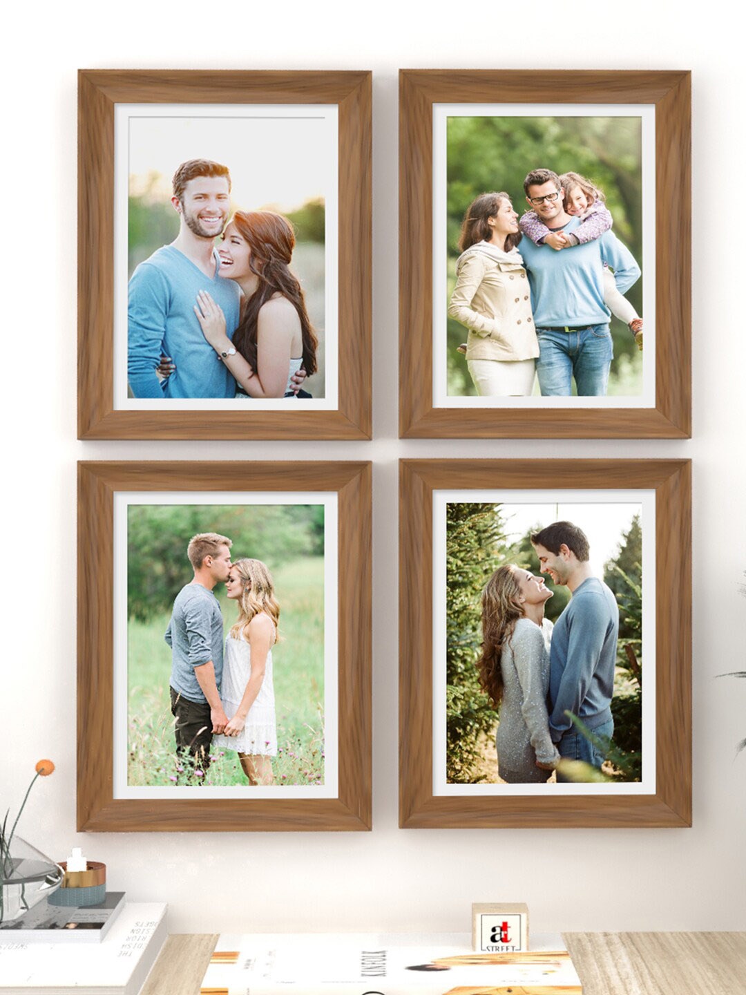 

Art Street Set Of 4 Brown Solid Wooden Photo Frames