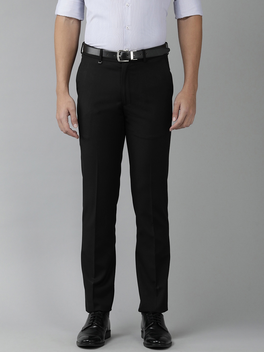 

Van Heusen Men Black Slim Fit Trousers