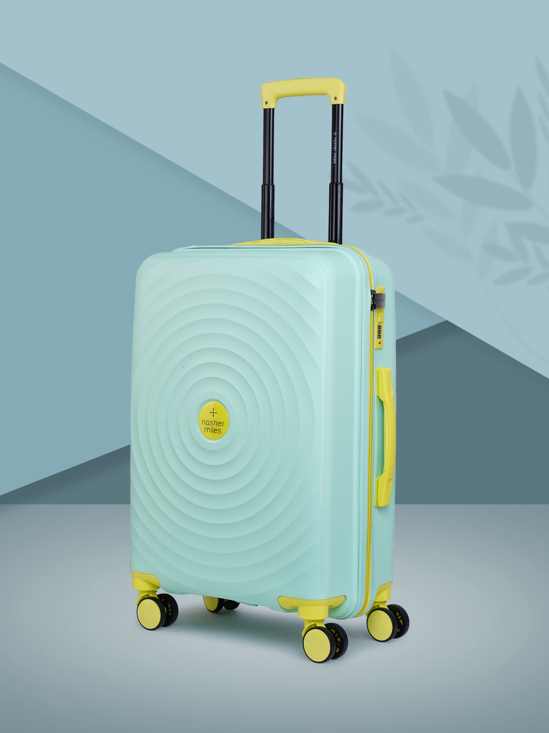 

Nasher Miles Green & Lime Green Solid Hard-Sided MediumTrolley Suitcase