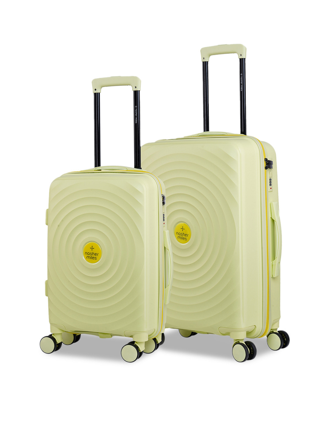 

Nasher Miles Set Of 2 Olive Green Solid Hard Sided Trolley Suitcases