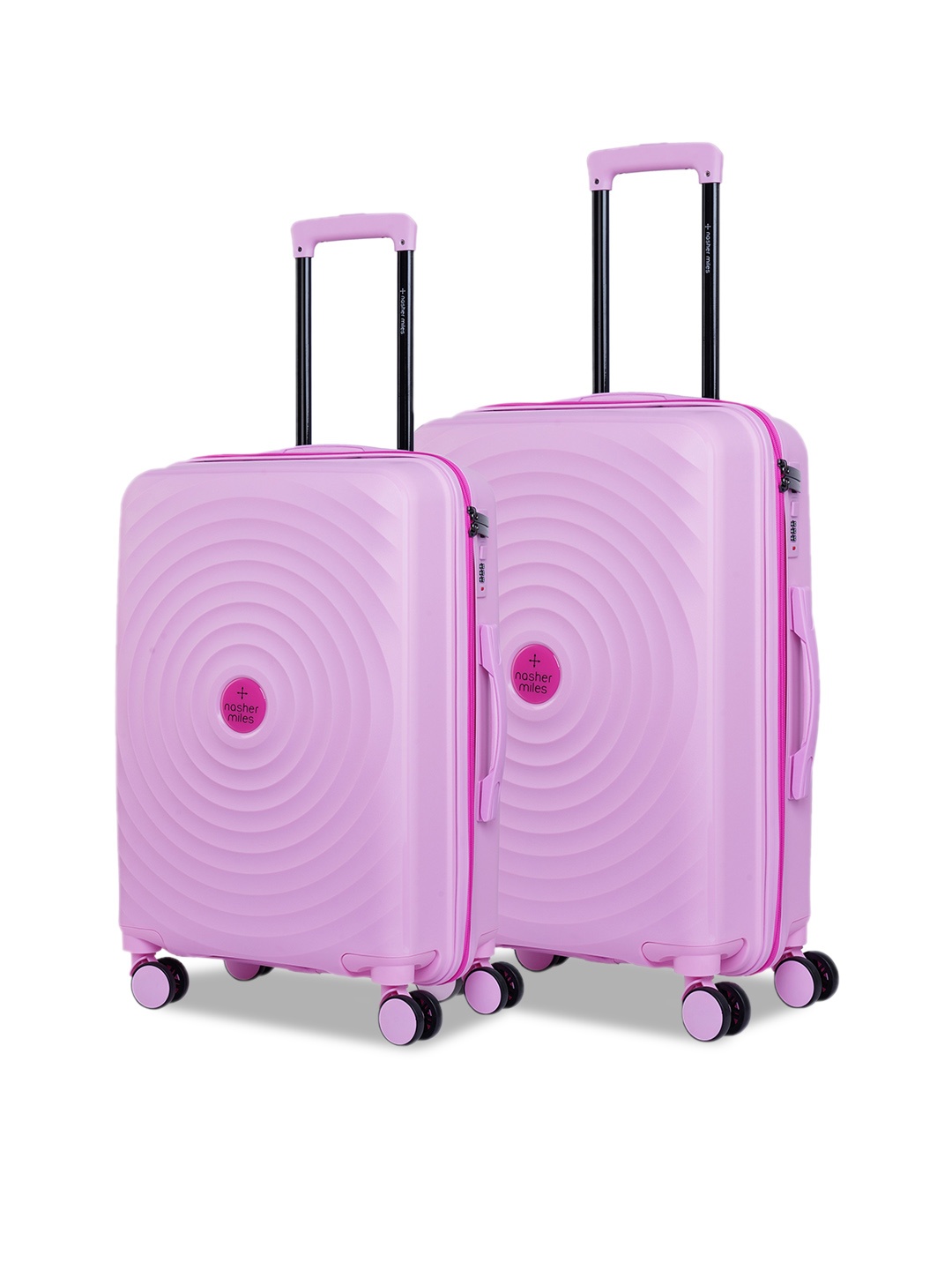 

Nasher Miles Set of 2 Goa Textured Trolley Bag, Pink