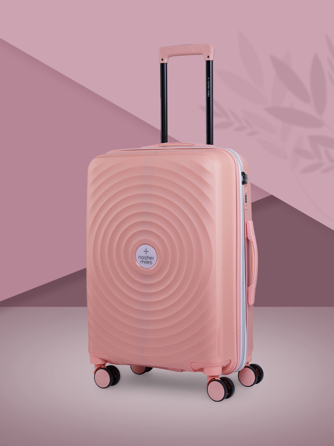 

Nasher Miles Goa Hard-Sided Medium Trolley Suitcase, Peach
