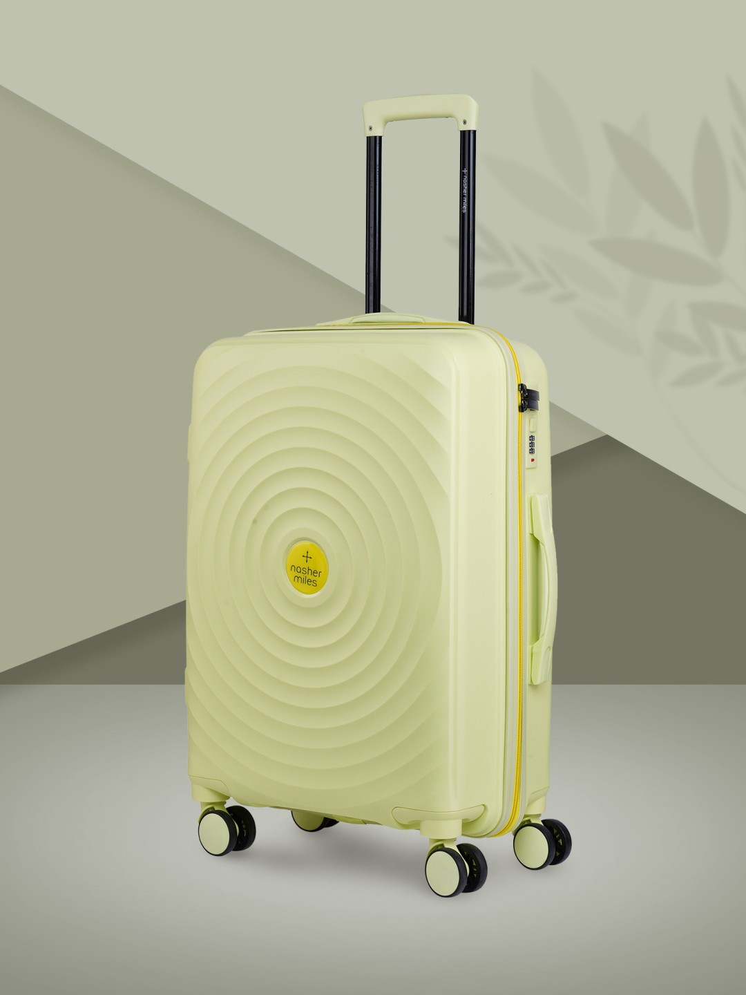 

Nasher Miles Goa Textured Hard-Sided Medium Trolley Suitcase, Olive