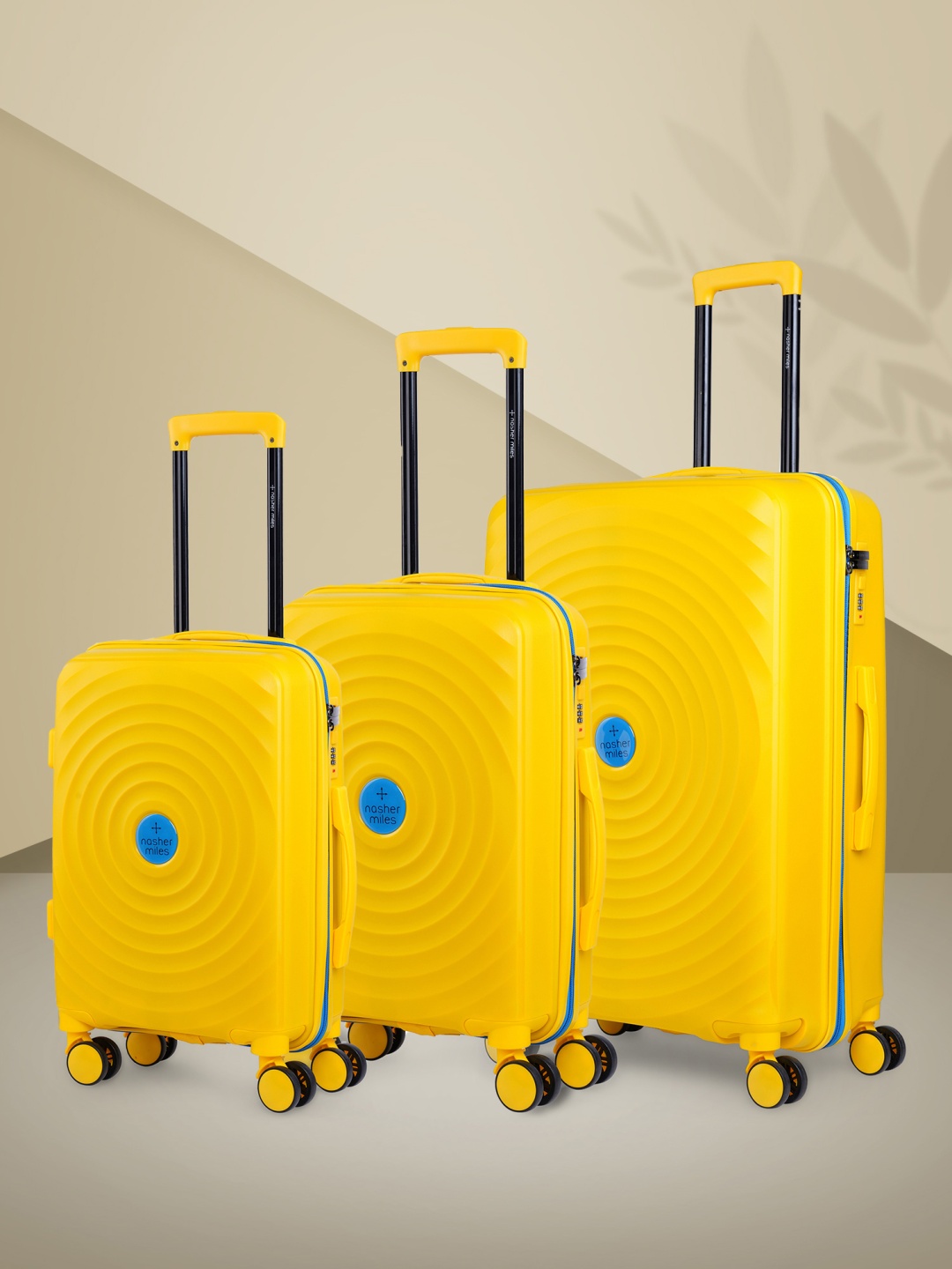 

Nasher Miles Set Of 3 Goa Solid Hard-sided Trolley Bag, Yellow