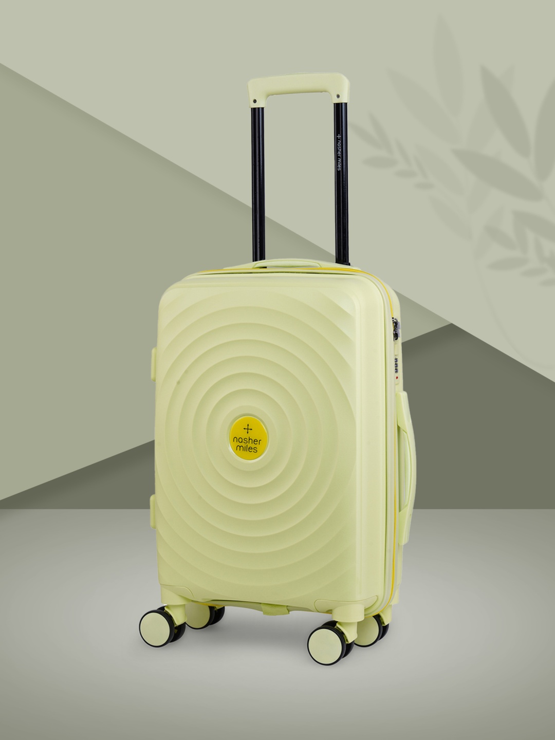 

Nasher Miles Goa Textured Hard-sided Cabin Trolley Bag, Olive