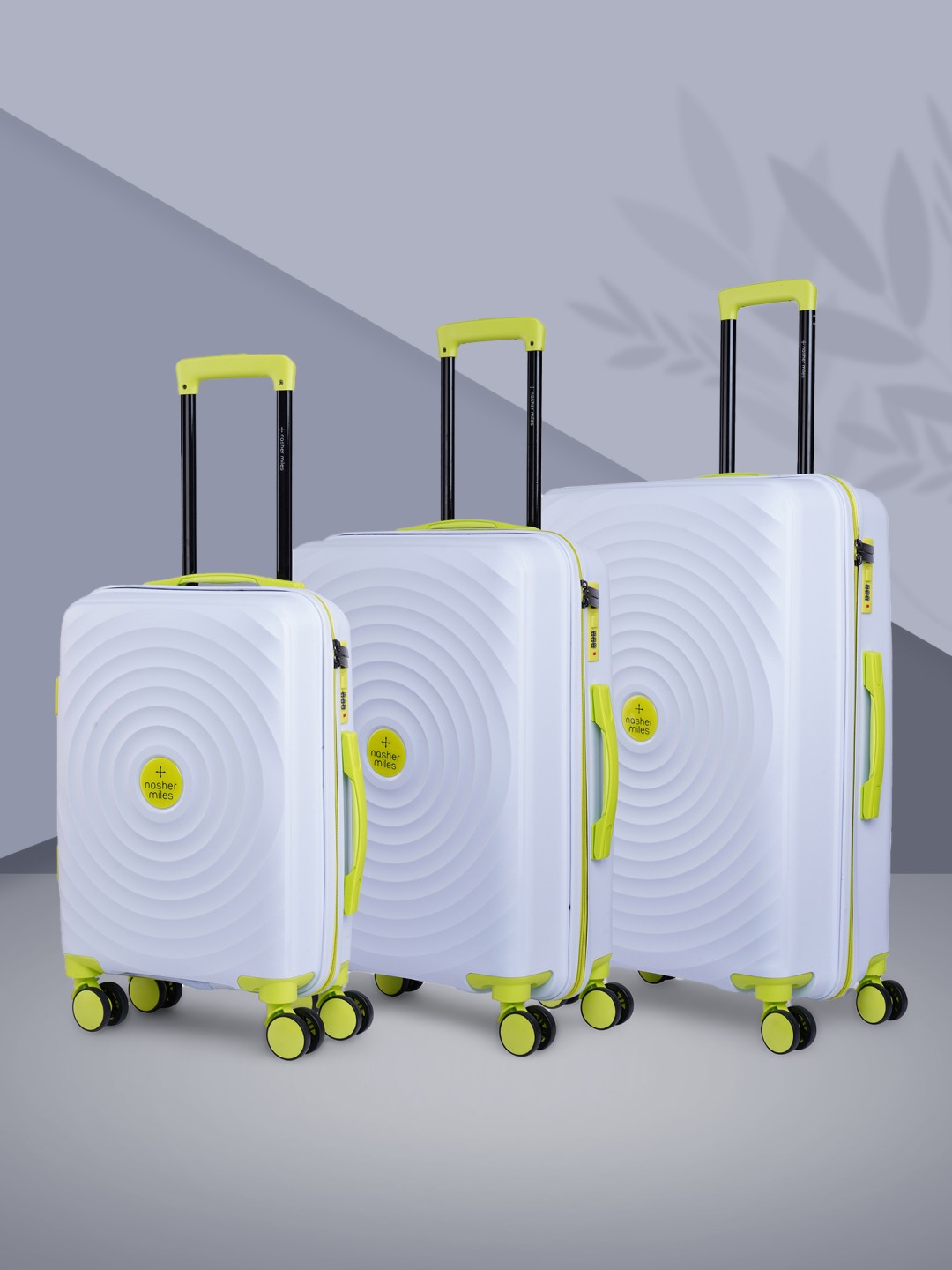 

Nasher Miles Set Of 3 Goa Solid Hard Trolley Suitcase, Lavender