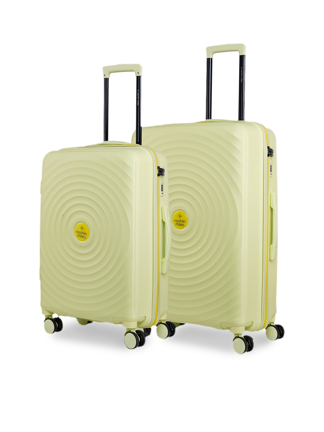 

Nasher Miles Set Of 2 Goa Textured Hard-Sided Trolley Bags, Olive