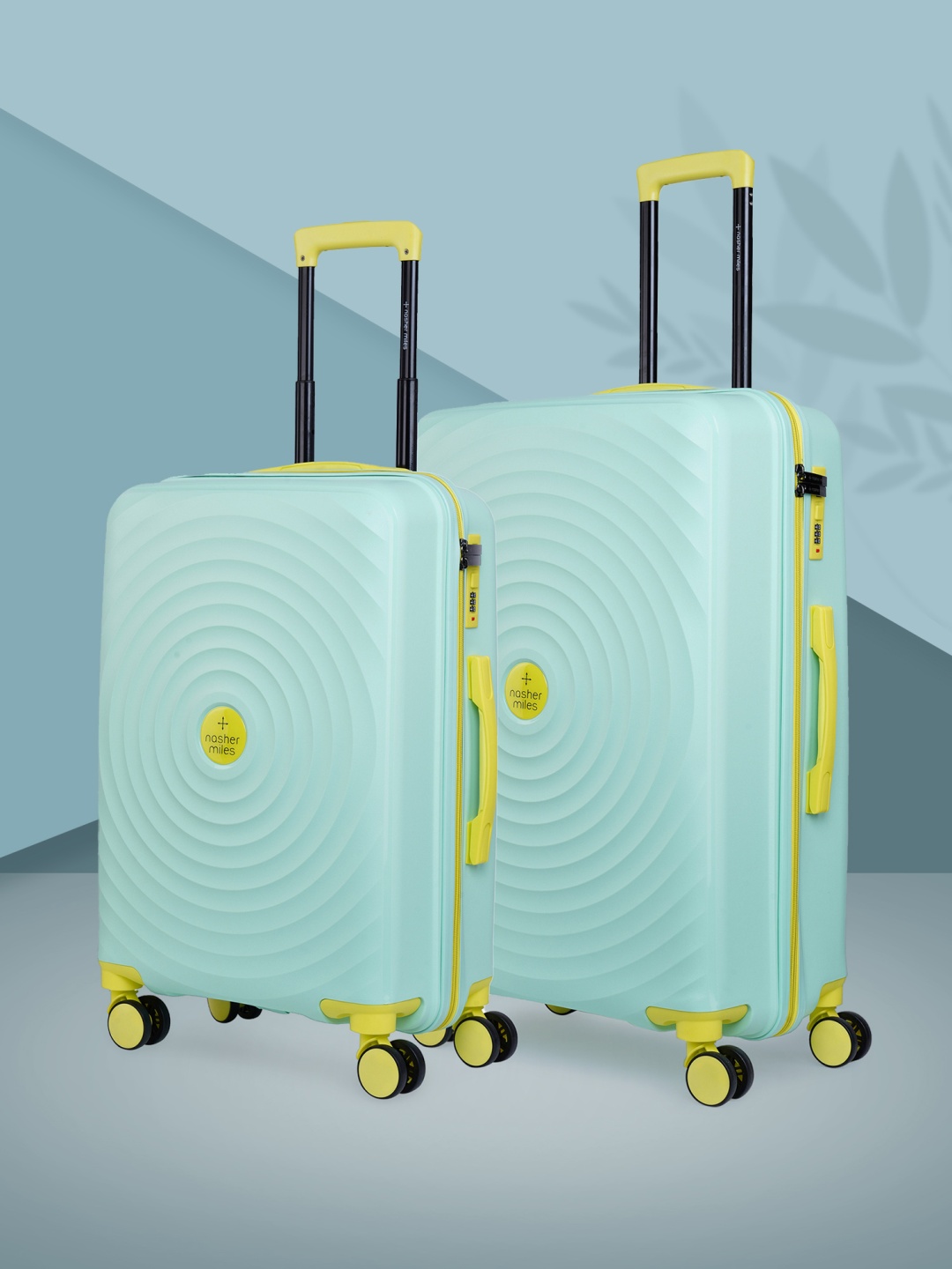 

Nasher Miles Set Of 2 Goa Textured Hard-Sided Trolley Bags- 65cm & 75cm, Green