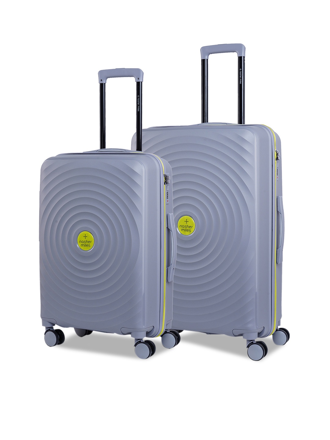 

Nasher Miles Set Of 2 Grey & Fluorescent Green Textured Trolley Bag
