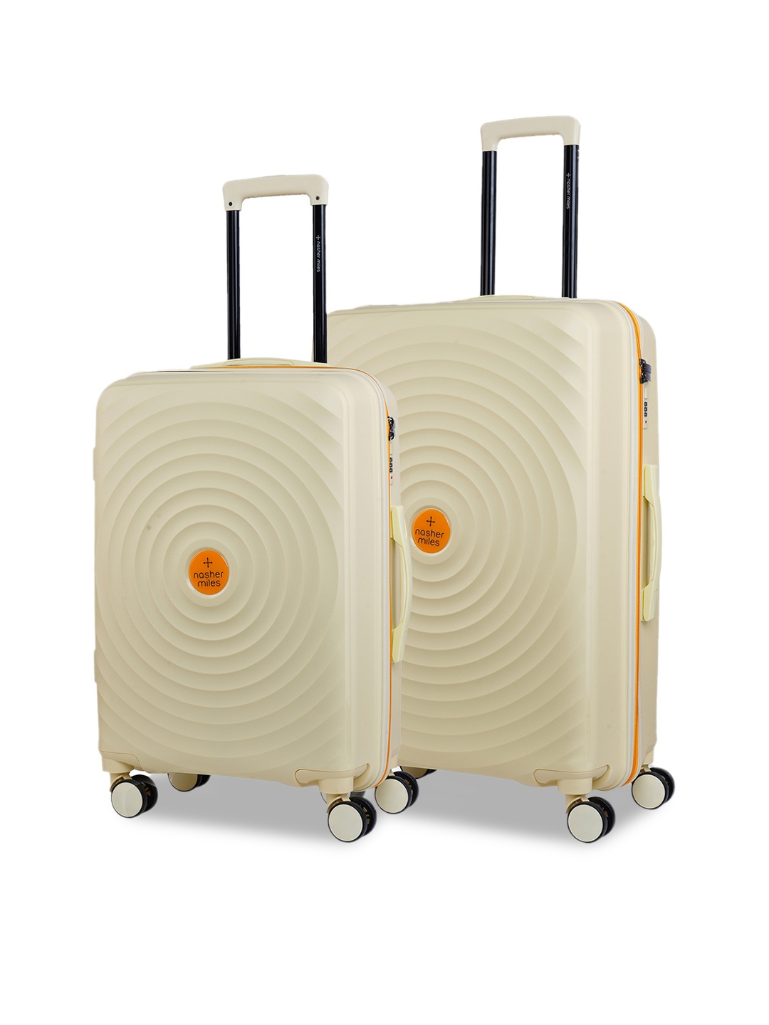 

Nasher Miles Set Of 2 Cream-Colored Textured Hard-sided Trolley Bags