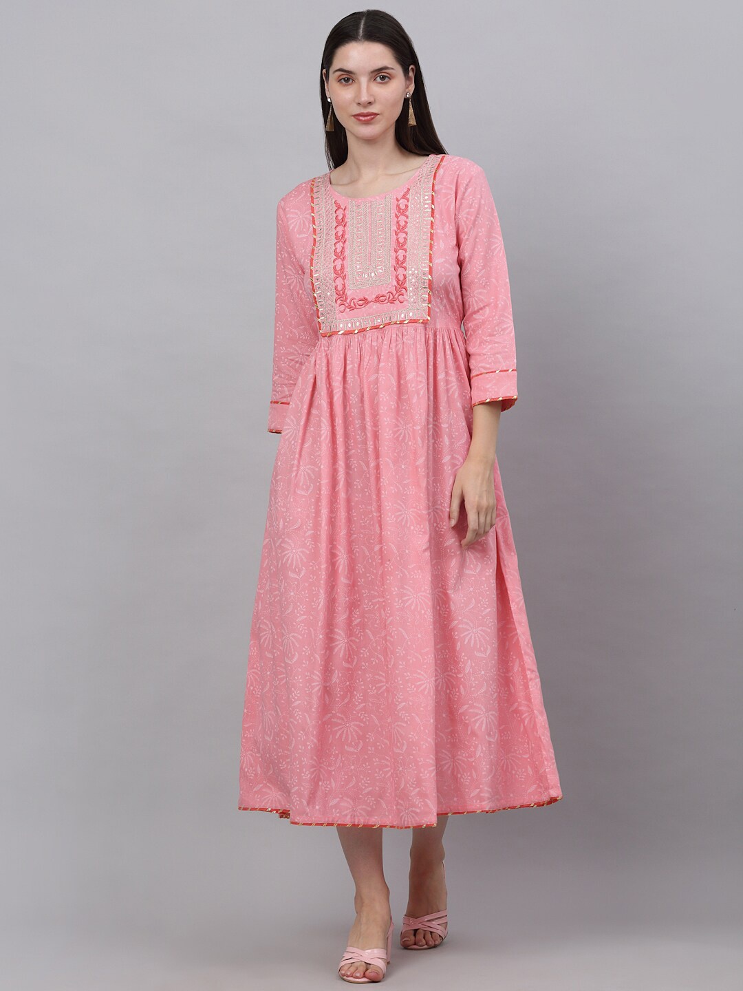 

Assamica Women Pink Floral Printed Floral Anarkali Kurta