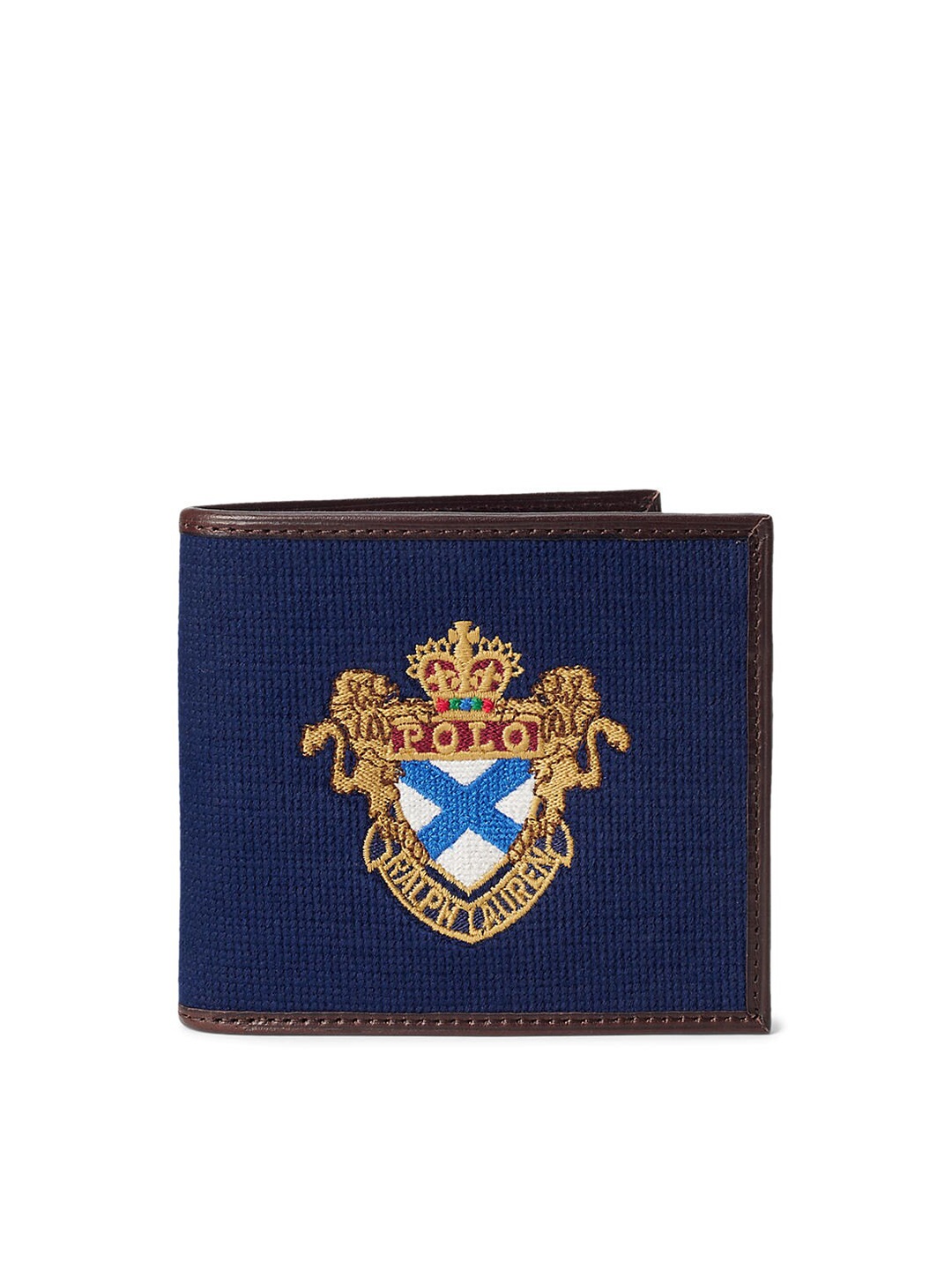 

Polo Ralph Lauren Men Textured Leather Two Fold Wallet, Navy blue
