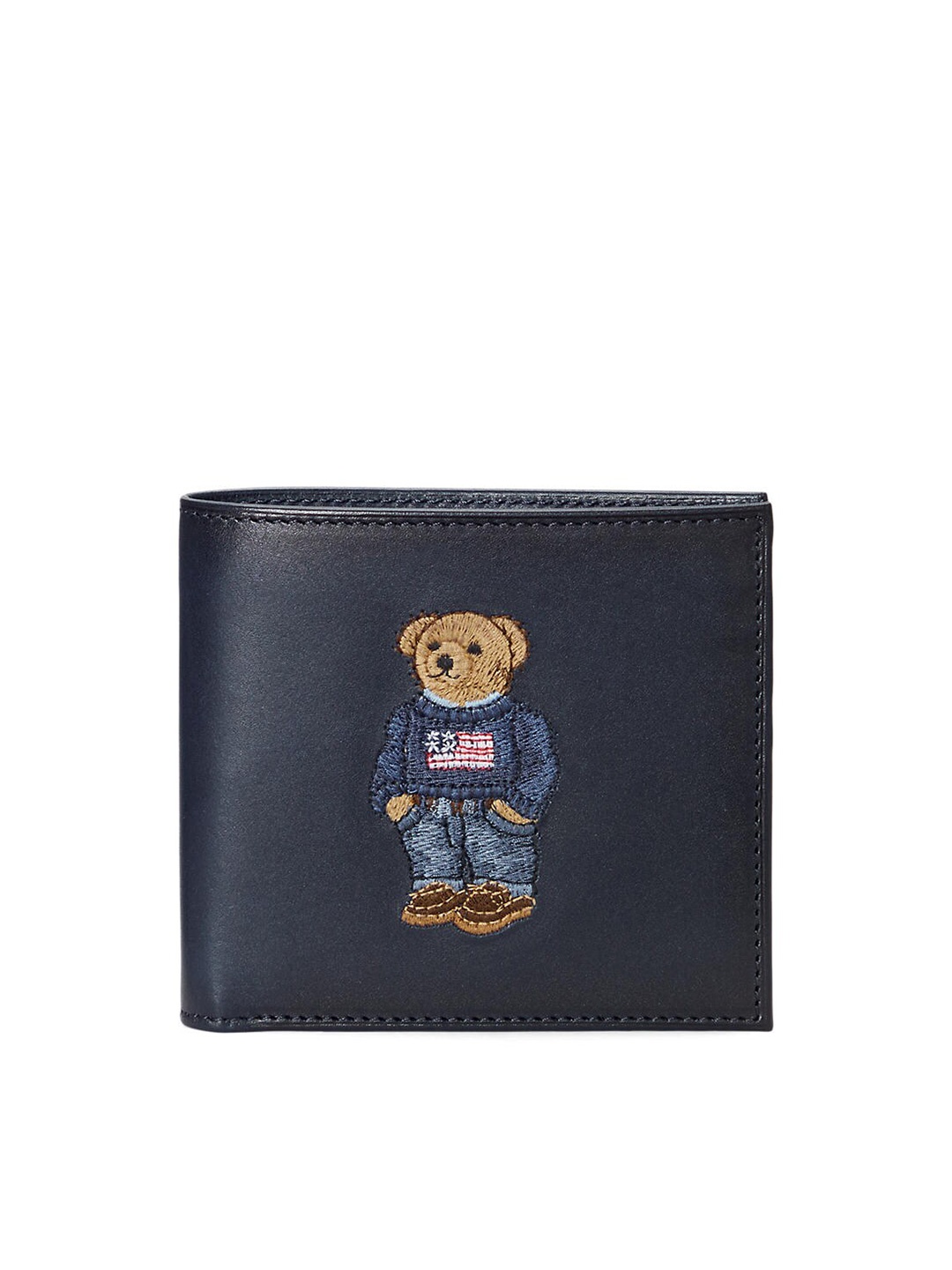 

Polo Ralph Lauren Men Leather Two Fold Wallet, Navy blue