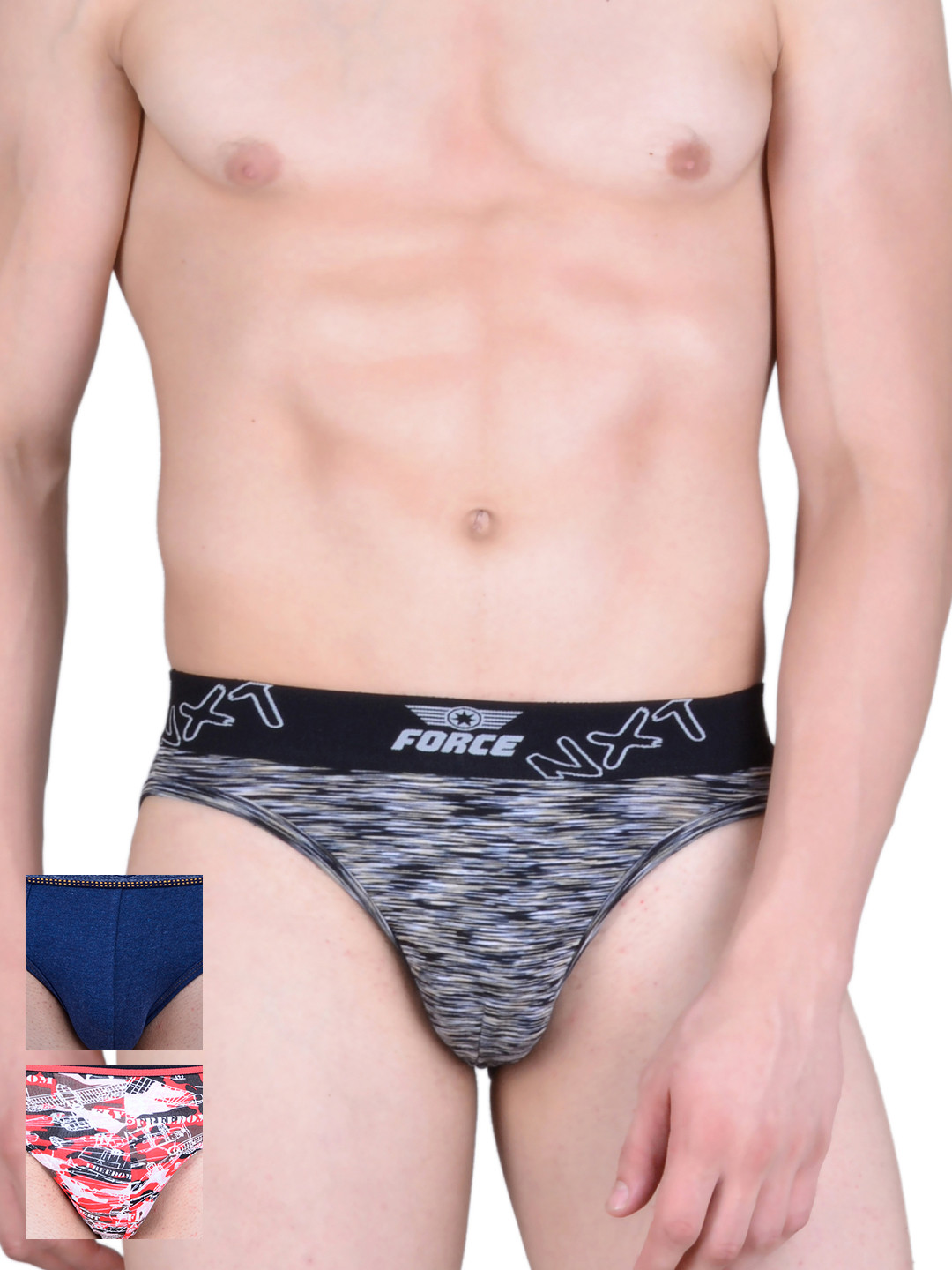 

Force NXT Men Pack of 3 Assorted Briefs MNFL-11-52-53, Red