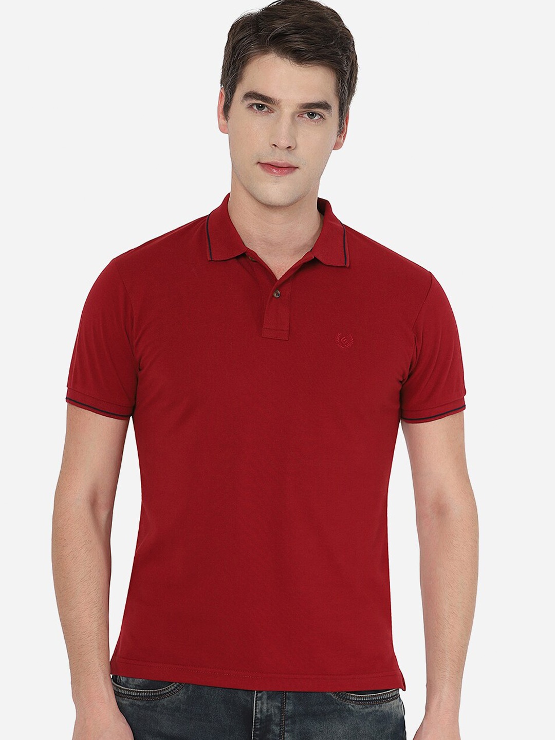 

Greenfibre Men Maroon Polo Collar Regular Fit Cotton T-shirt