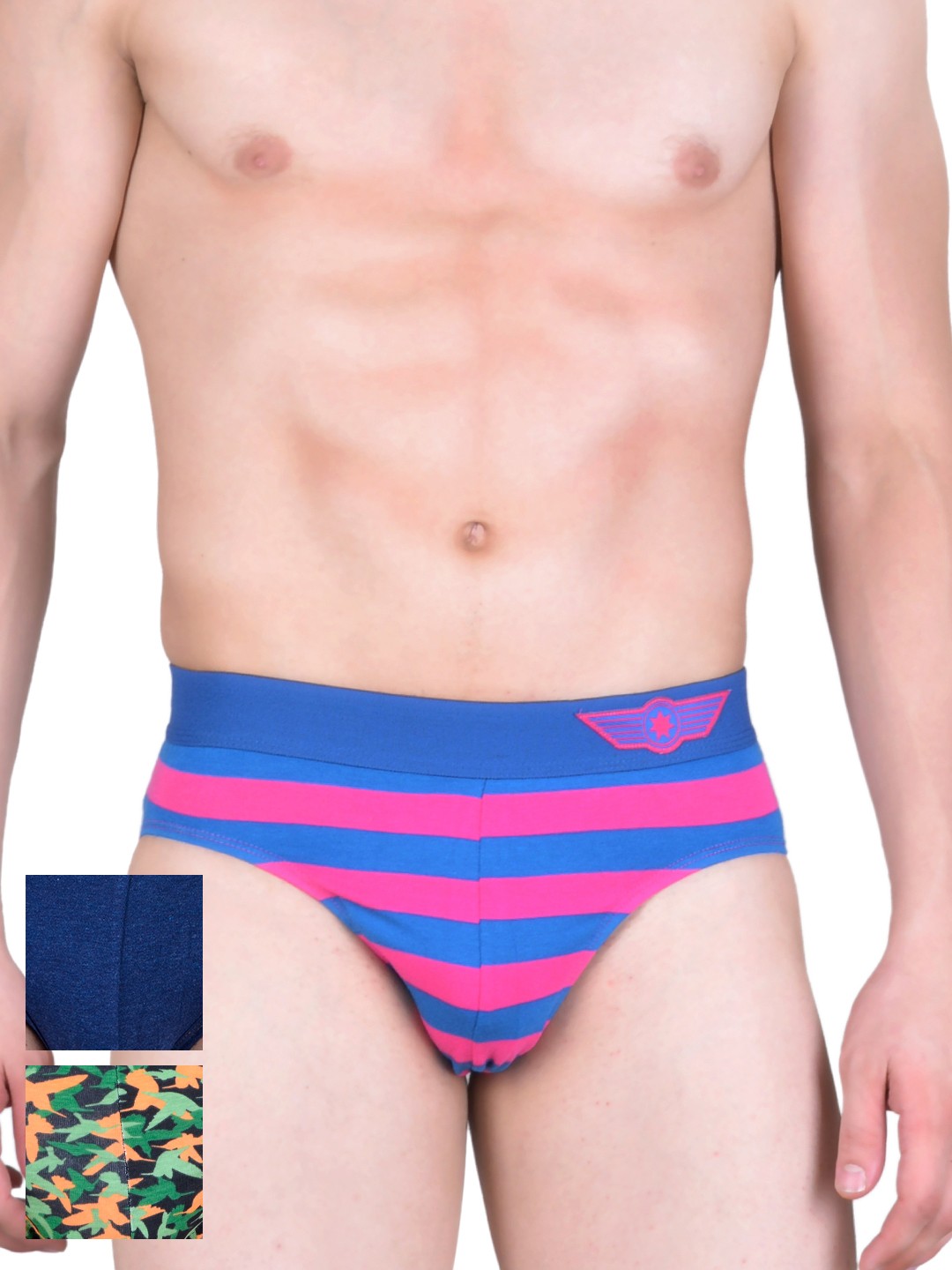 

Force NXT Men Pack of 3 Printed Assorted Briefs MNFL-11-51-53, Pink