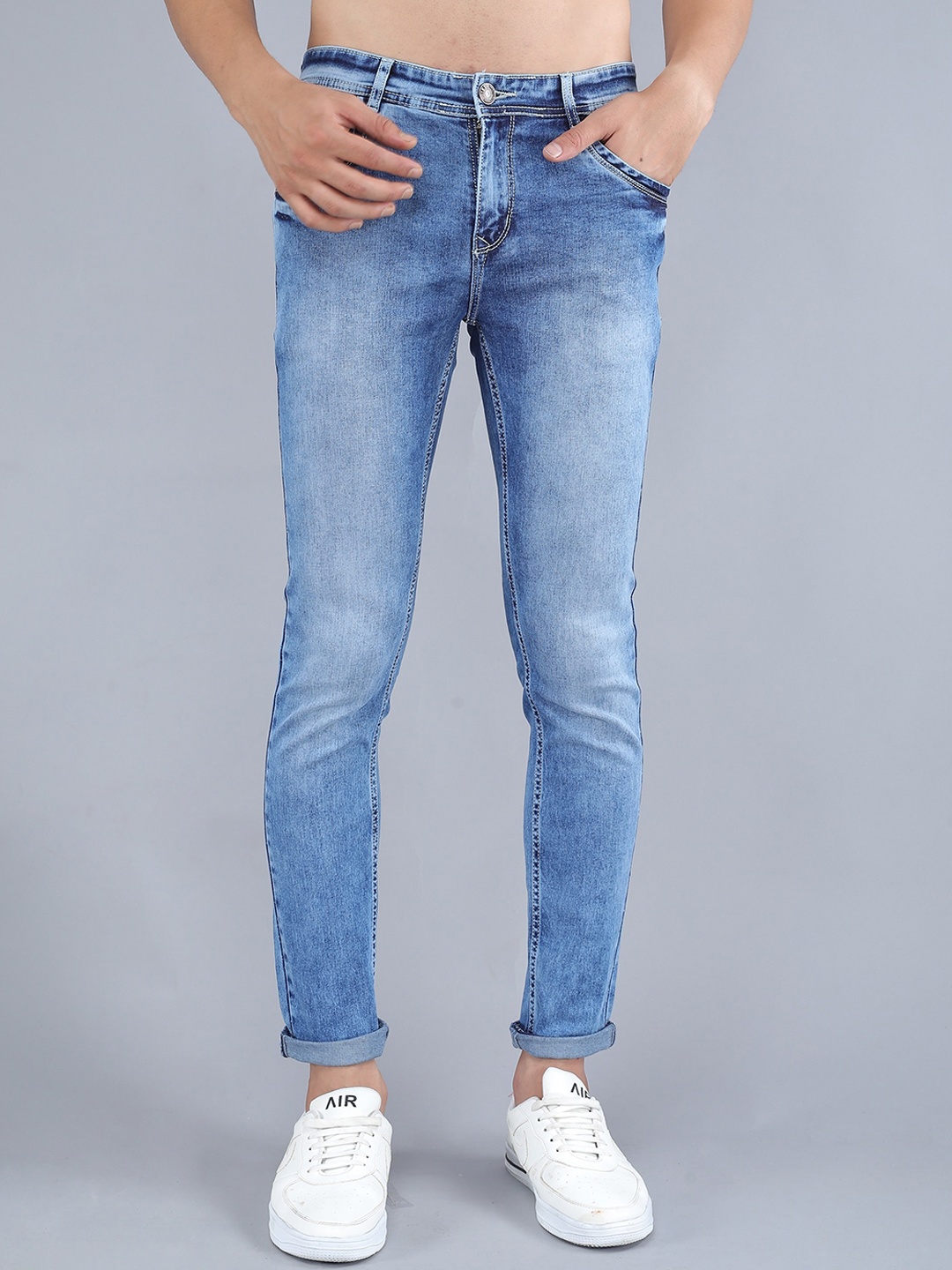 

TQS Men Blue Slim Fit Heavy Fade Stretchable Jeans