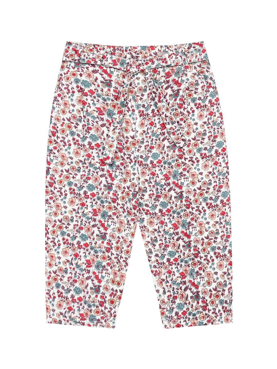 

Budding Bees Girls Multicoloured Floral Printed Relaxed Pleated Trousers, Multi