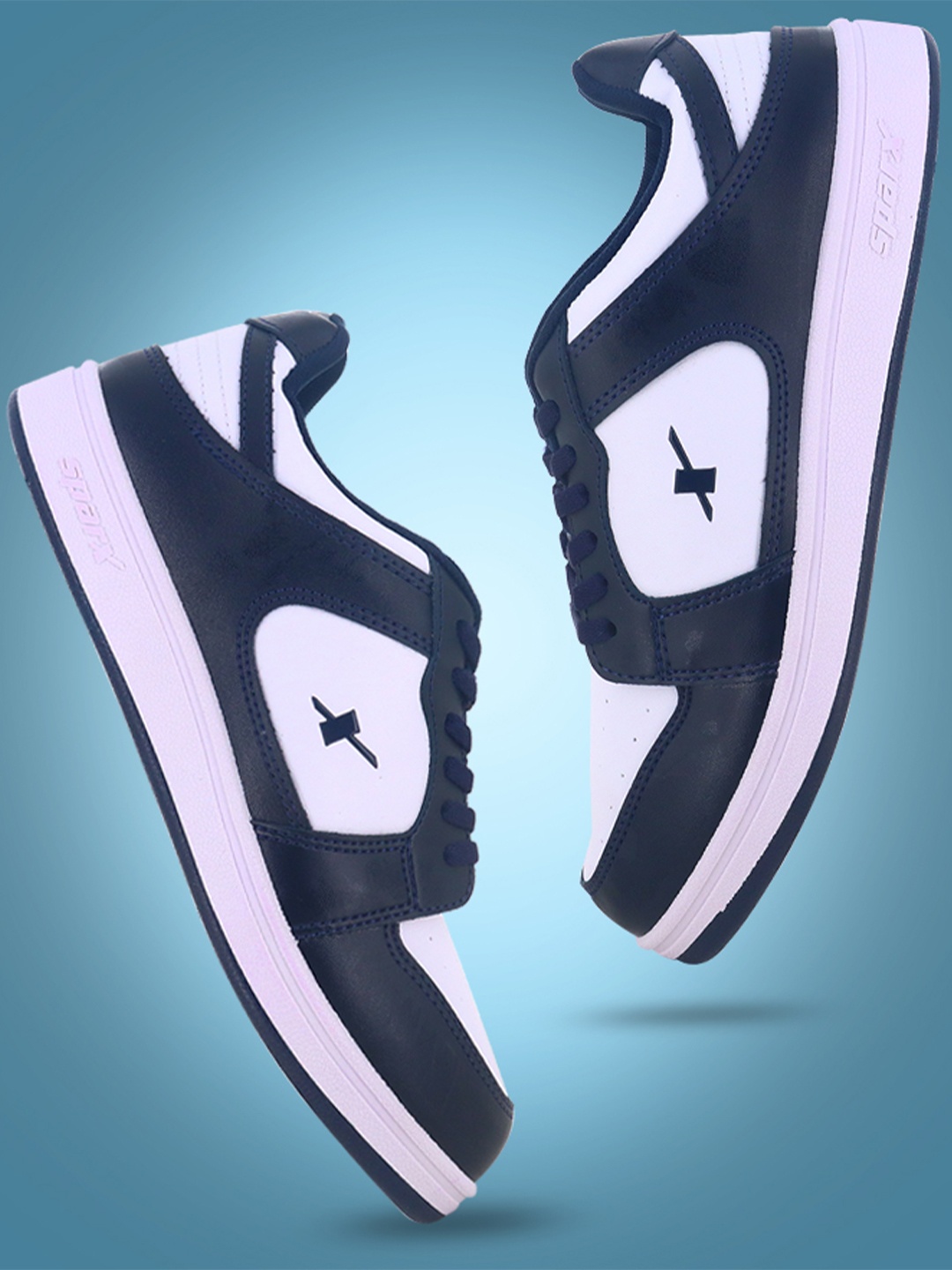 

Sparx Men Navy Blue Colourblocked PU Sneakers