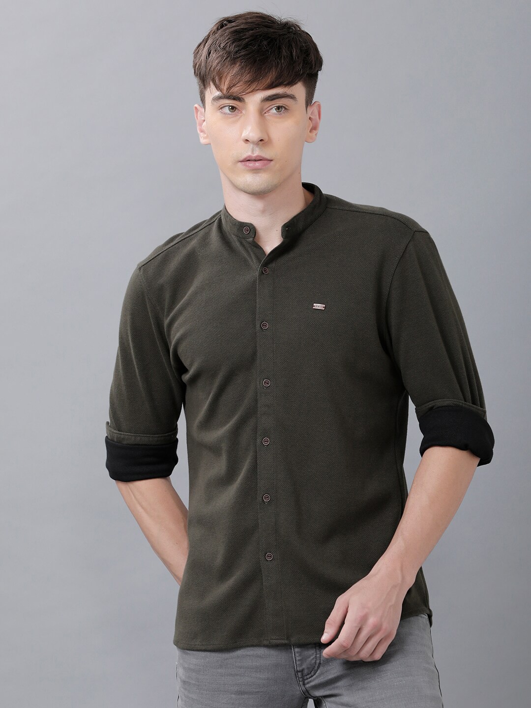 

IDENTITI Men Green Slim Fit Casual Shirt