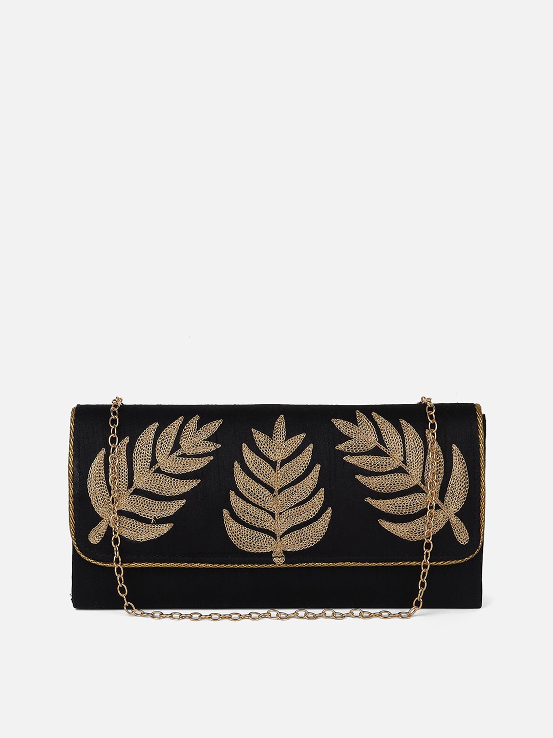 

Aditi Wasan Women Embroidered Clutche, Black