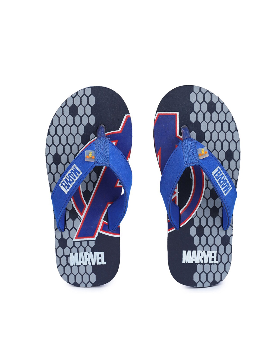 

toothless Boys Navy Blue White Marvel Avengers Printed Rubber Thong Flip-Flops