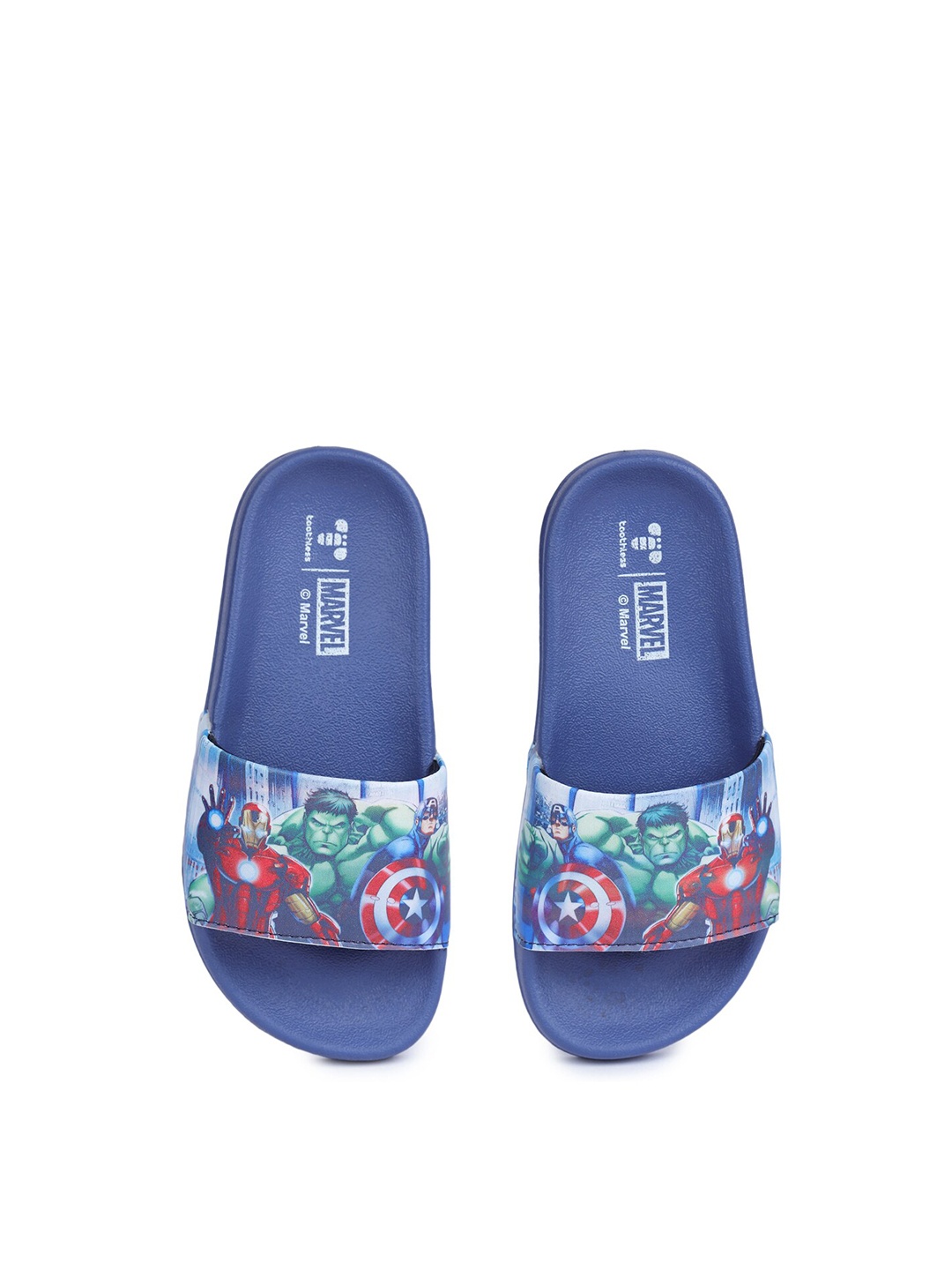 

toothless Boys Blue & Red Printed Avengers Sliders